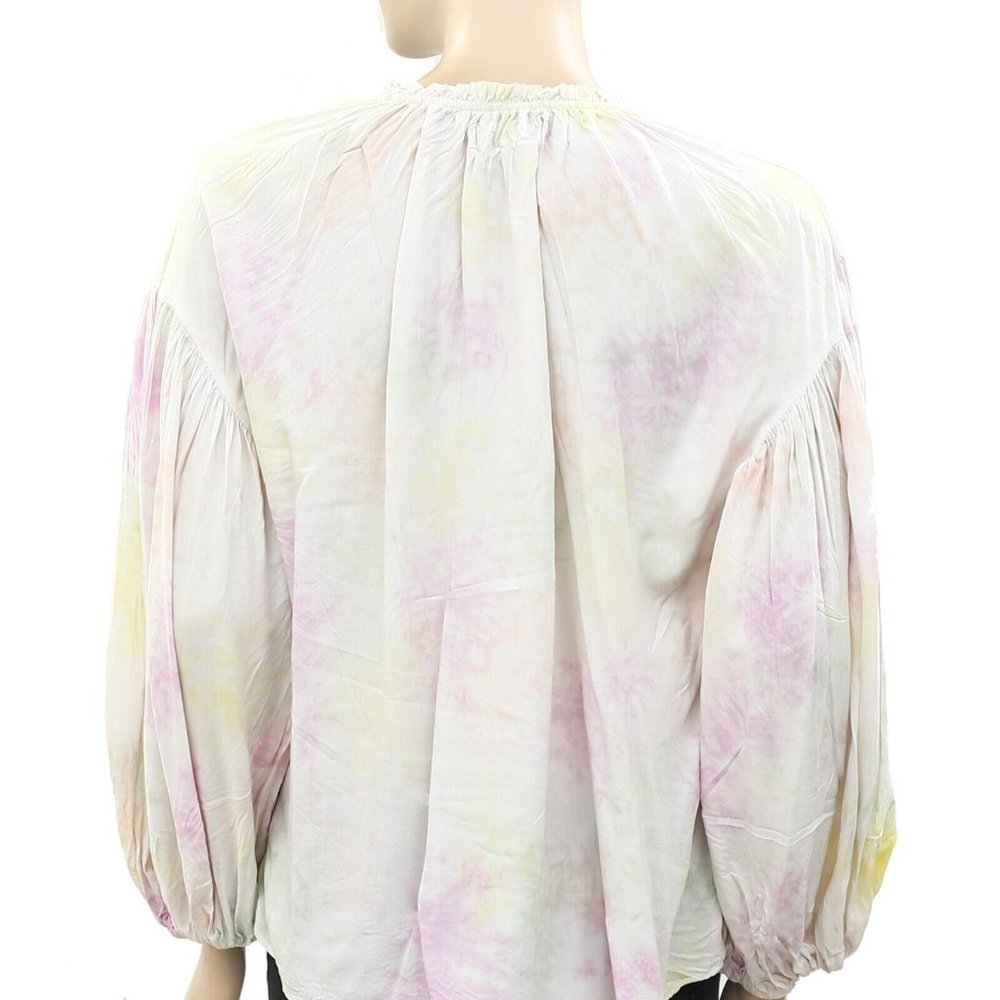 Saylor Tie & Dye Peasant Blouse Top Billowy Sleev… - image 6